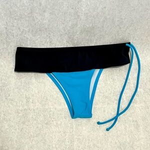 Black and Blue Cheeky Surfer Bikini Bottom